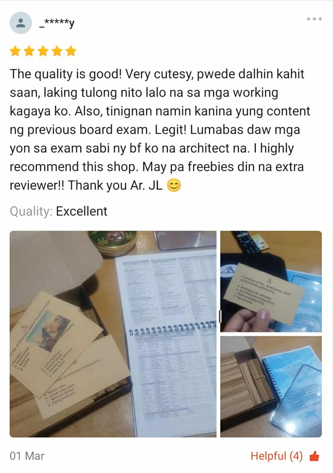 Architecture Reviewer Feedback Photo 5